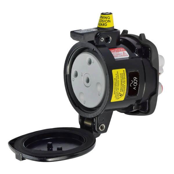 36-64142-HAZ - DS60 RECEPTACLE METAL BLACK SIZE 4 TYPE 4X 2P+G 60A 600 VAC 60 Hz NO AUX